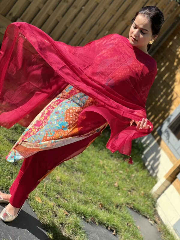 Vibrant Orange Salwar Kameez with Dupatta