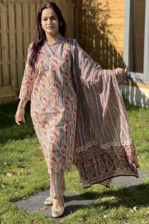 Traditional Printed Kurta Set with Dupatta full view